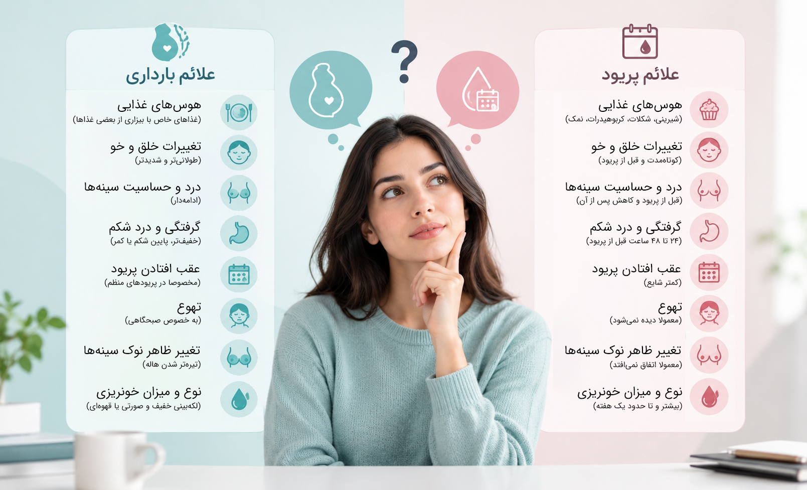 تفاوت علائم بارداری در هفته اول با علائم پریود چیست؟